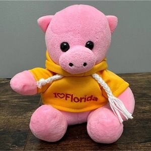 Hi-Way Dist. Pink Pig‎ in I love Florida Hoodie Souvenir Plush